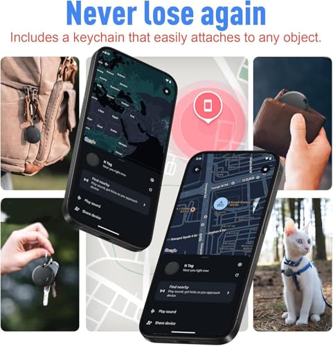 Android Smart Tracker Tag, Android Bluetooth Tracker Tag Locator Tracker Tag for Luggage/Bags/Wallets/Backpacks, Keys Find Objects Compatible "Google Find Hub"