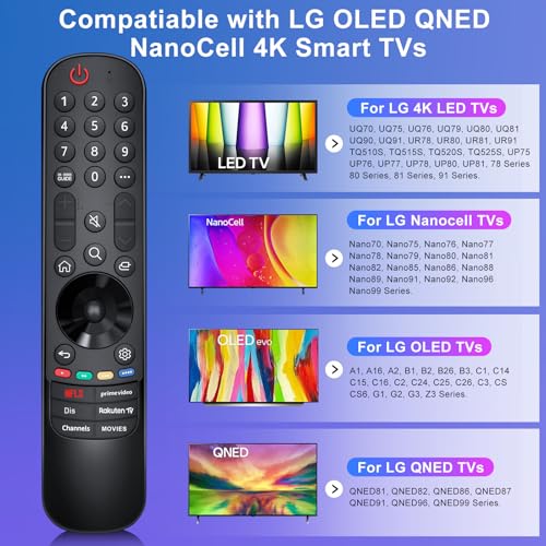 Universal for LG SmartTV Remote Control Magic Remote Control for LG OLED QNED NanoCell 4K Smart Television (No Voice or Pointer)