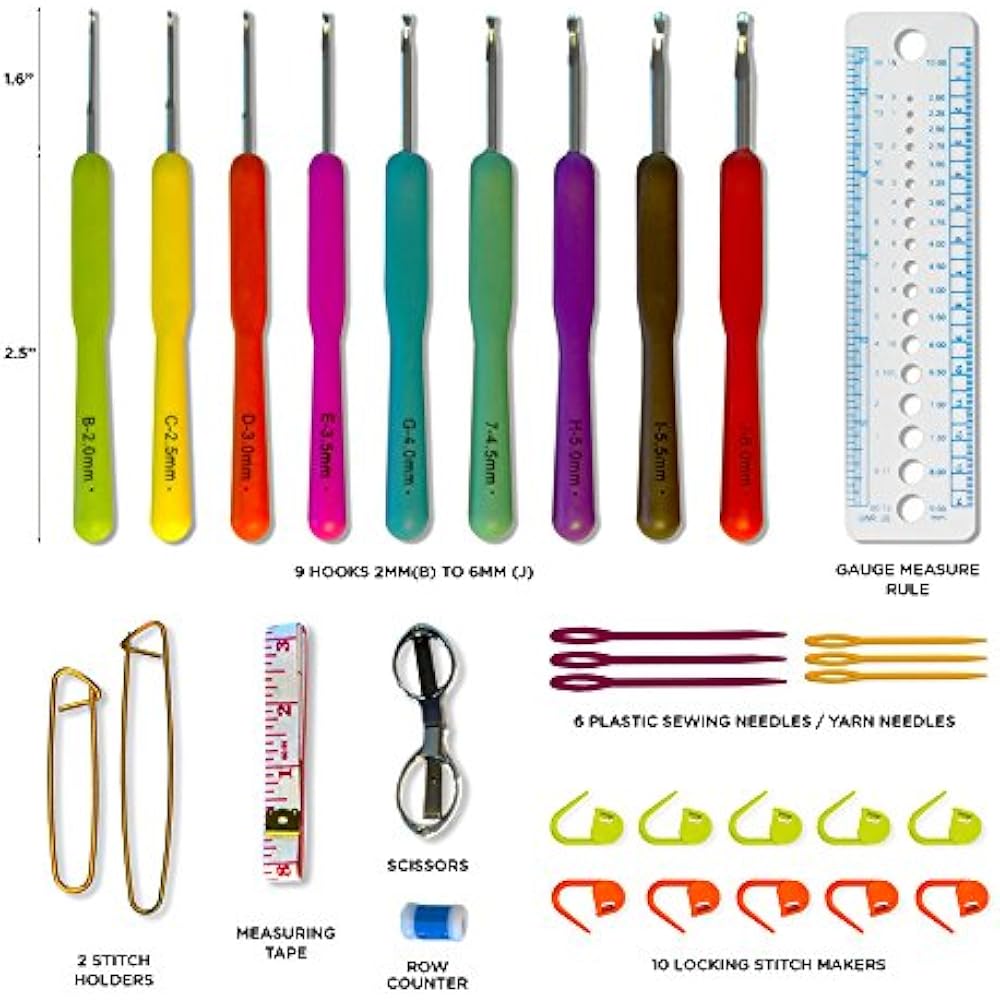Best Crochet Hook Set Ergonomic Handles Extreme Comfort. Perfect Hooks