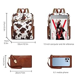 Makes Cow print Backpack Purse for Women PU Leather