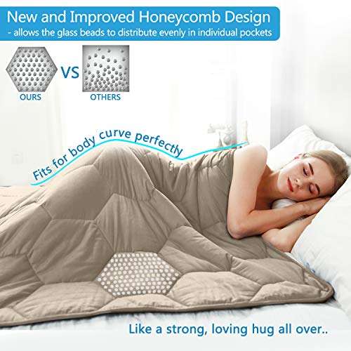 YEMYHOM 100 Cotton Weighted Blanket Adult Bed Heavy Blankets with
