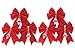 Pennsylvania Christmas Company Red Velvet Bow with Crystal Drop 6-Pack