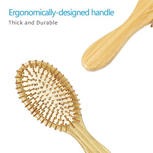 Pack of 2 Bamboo Hair Brushes, 100 Natural Ecofriendly Hair Brush