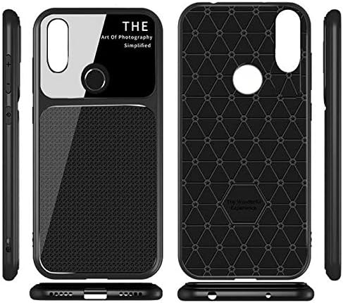 Huawei P20 Lite Case Nova 3e Mirror P20lite Phone Cases [Glass+TPU] Nova3e Cover Matte Protective Skin Luxury P 20Lite Bumper (Black)