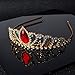 Vinjewelry Princess Gold Tiara Crown with Red Teardrop Crystal for Kids Costume