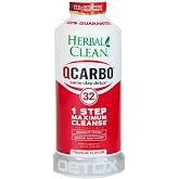 Herbal Clean Qcarbo32 Same-Day Detox Cleanse Drink (32 fl oz) - Tropical Flavor Full Body Cleanse* Detox Drink for Moderate Toxin Level*, Vitamin B2 and Vitamin B12 for Men &amp; Women