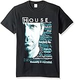 Trevco Men's House TV Series Short Sleeve T-Shirt, Houseisms Black, X-Large