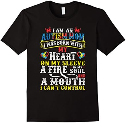Men's Autism Mom Shirts - Autism Awareness T-shirts  Large Black