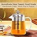 Glass Teapot - Tea Maker Tea Infuser, 304 Stainless Steel Infuser & Germany Clear Glass. Borosilicate Glass Tea Pot with Infuser for Blooming and Leaf Tea. 27 Ounce / 800 Milliliter as Teakettle