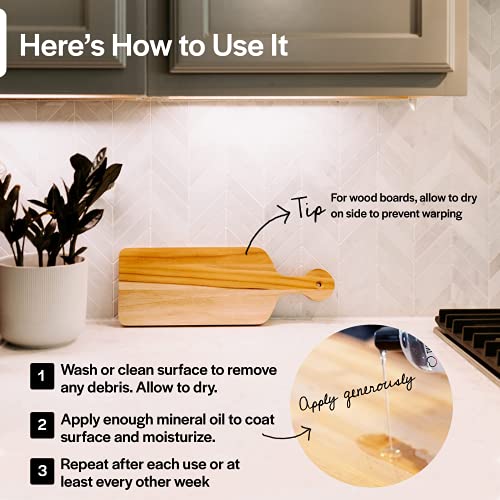 Thirteen Chefs Mineral Oil 128oz Food Grade Conditioner for Wood