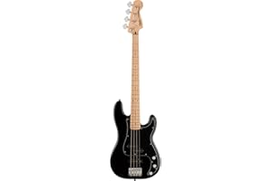 Squier Affinity Series Precision Bass Pack, Black, Maple Fingerboard, with Gig Bag and Rumble 15 Amp