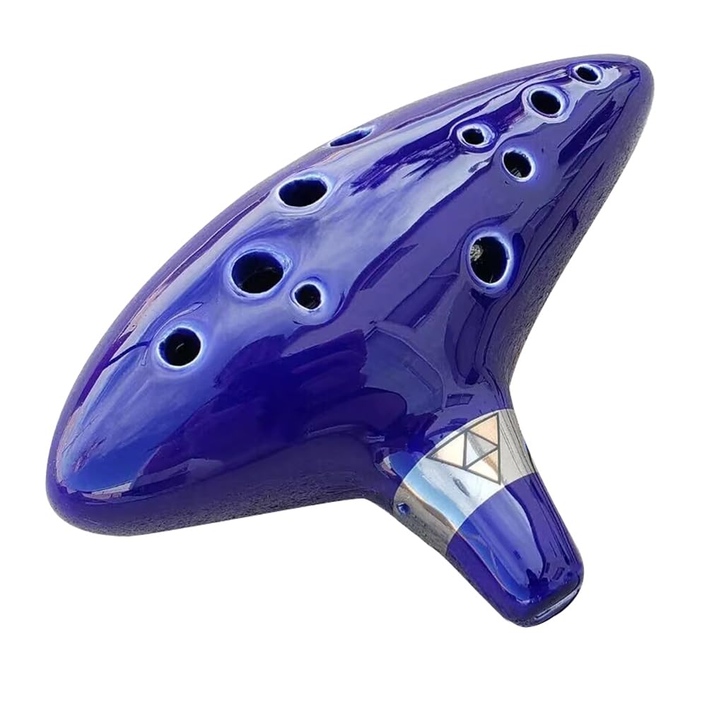 Legend of Zelda Ocarina of Time 12 Hole Alto Triforce Ocarina Zelda (Dark Blue)