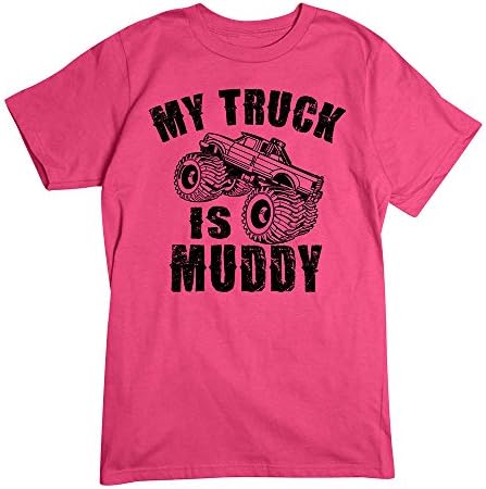 BuckNDoe Men's Muddy Truck T-Shirt SM Hot Pink