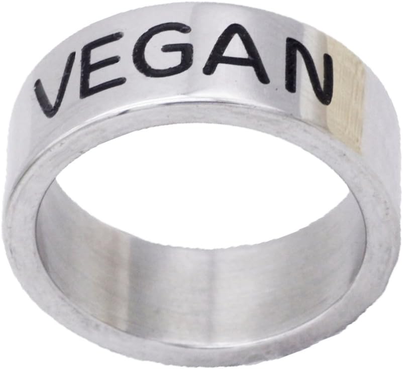 LKXHarleya Vegan Ring Jewelry Vegetarian Symbol Ring Gift for Vegetarian
