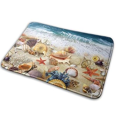 Beach Bathroom Rug Seashell Bath Mat Non Slip Soft Comfortable Water Absorption Doormat 24x16 Inch 51oGA7lhSTL