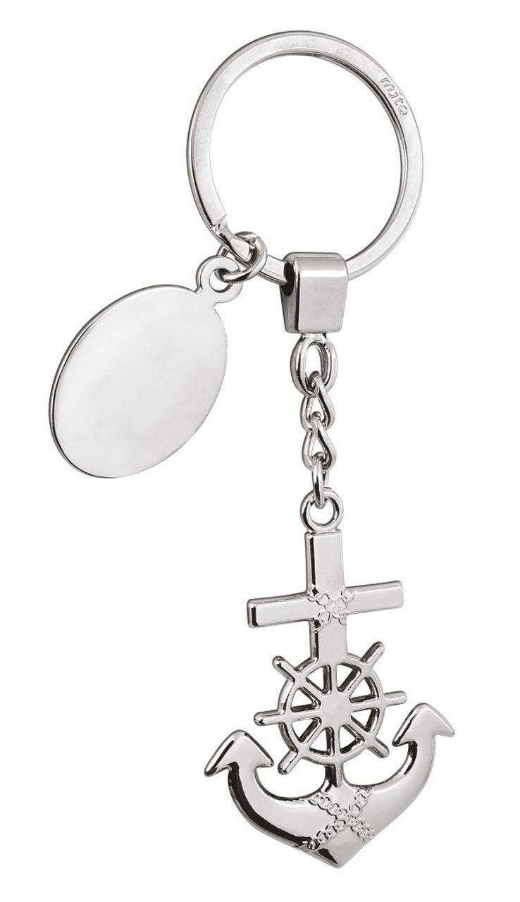 Ten Keychain anchor and rudder cod.EL5719 cm 11,5x4x0,7h by Varotto & Co.