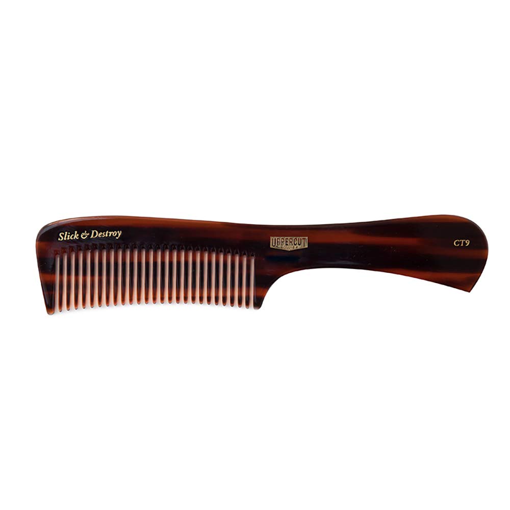 Uppercut Deluxe CT9 Long Hair Styling Comb Men, Flat Handled Long Toothed Hair Comb