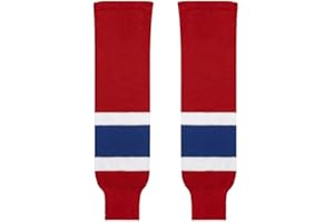 SIMY KNITS Canadian Made Classic Knit Hockey Socks, Team Colors, Ultimate Comfort & Durability, Senior to Junior Sizes