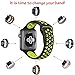 OULUOQI for Apple Watch Band 42mm, Soft Silicone Replacement Band for Apple Watch Series 3, Series 2, Series 1, Sport , Edition, M/L Size ( Black/ Volt Yellow )