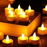 LED Tea Lights Flameless Candles With Battery-Powered - Box of 24- Unscented LED Candles For Parties Events