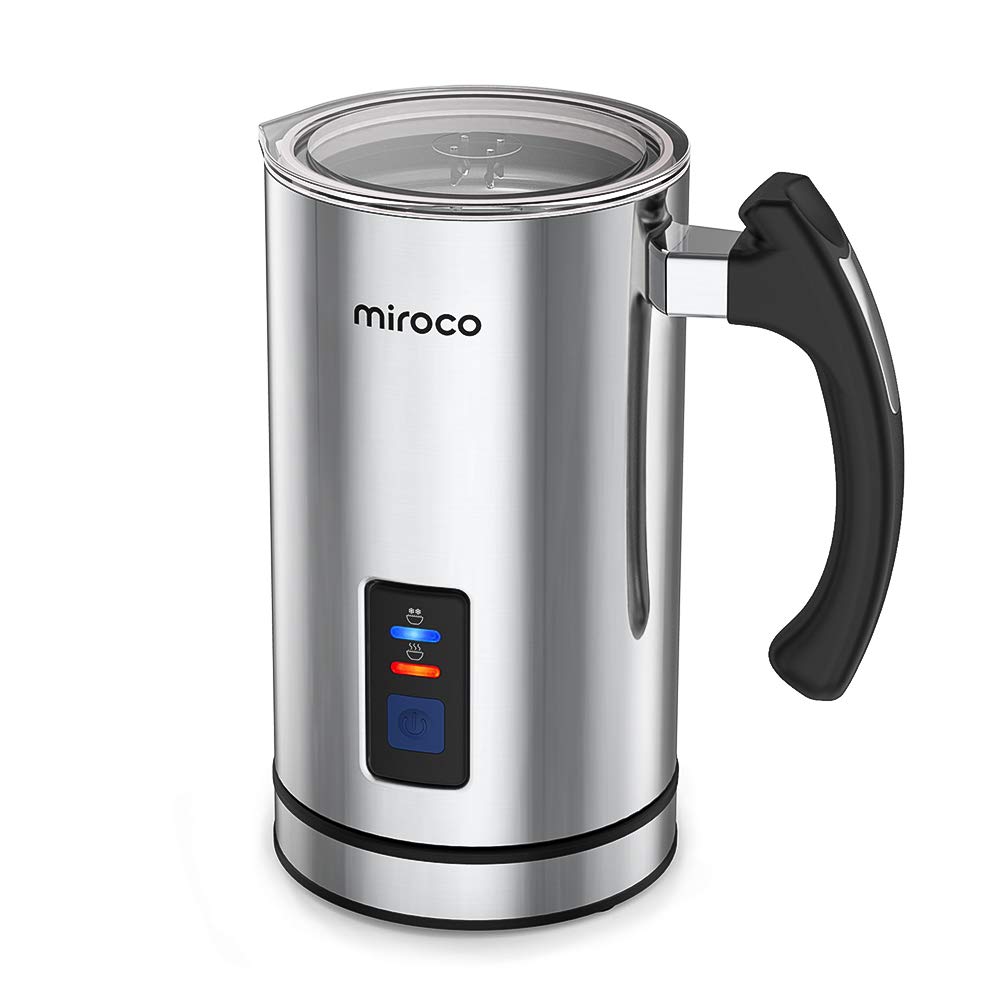 Miroco Milk Frother, Electric Milk Steamer Stainless Steel, Automatic Hot and Cold Milk Frother Warmer for Latte, Foam Maker for Coffee, Hot Chocolates, Cappuccino, Heater with Strix Control, 120V