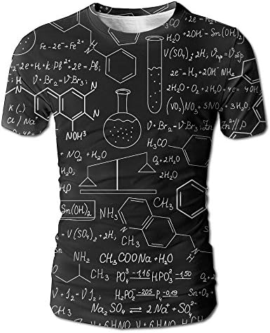 Vvw4 Abstract Psychedelic Science Chemistry Short Sleeve T-shirt Round Neck Tees Top Shirts Pullover For Men