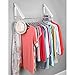 mDesign Expandable Metal Wall Mount Clothes Air Drying Rack - for Indoor Air Drying and Hanging Clothing, Towels, Lingerie, Hosiery, Delicates - Great for Laundry Room, Bathroom, Utility Area - White