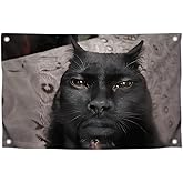 3x5 Feet Funny Flag with Faced Cat Wall Decor with Four Brass Grommets - Colored Single Sided Fun Banner with Animal - Polyester Room Wall Meme Flags - Wall Cool Tapestry for Bedroom and Room Guys