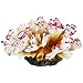 Danmu 1Pc of Polyresin Coral Ornaments, Aquarium Coral Decor, Diamater 4 1/3″ for Fish Tank Aquarium Decoration (Pink and White)thumb 2