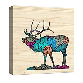 Canvas Wall Art Abstract Beautiful Colorful Animals Painting Artwork for Home Prints Framed - 12x12 inches