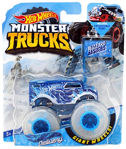BLIZZARD BASHERS HOT Wheels Monster Trucks Dairy DELIVERY Blue White Exclusive Monster JAM DIE-CAST