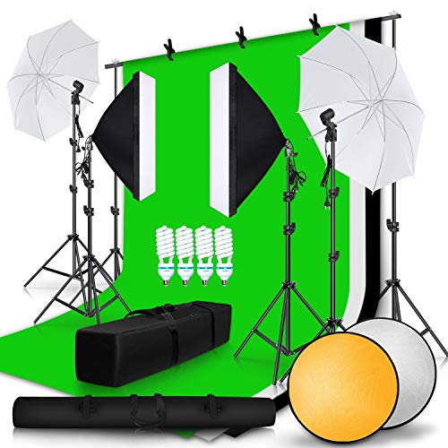 Photographic Softbox Reflective Umbrella 5500k Daylight Lasting Lighting 8.5ft x 10ft Background Support Kit, Foldable with Carrying Case, Suitable for Professional Photography Studio - Thumbnail 7
