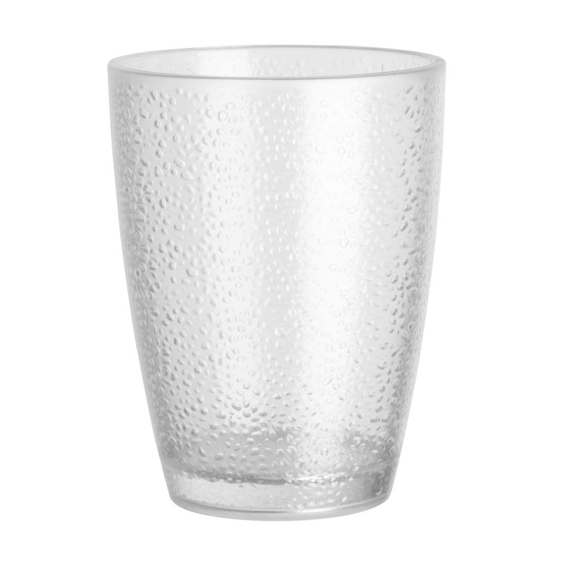 Olympia Kristallon Polycarbonate Plastic Tumbler Set 275 ml / 9.5 oz (Pack of 6), Pebbled Clear Frosted Effect, Reusable Plastic Cups, Picnic Cups, Virtually Unbreakable, Dishwasher Safe, DC928