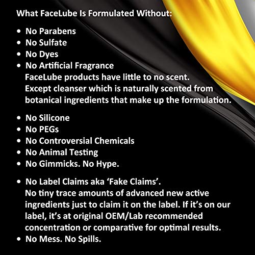 Camelot by FaceLube Men's Anti-Aging Skincare Kit Reduce Fine Lines and Wrinkles Complete 3 Step Set with Anti-Aging Cleanser and Wrinkle Cream for Men