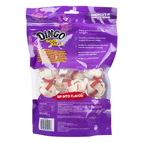 Dingo Goof Balls 15 Count, Rawhide Chews For Small Dogs, Made With Real