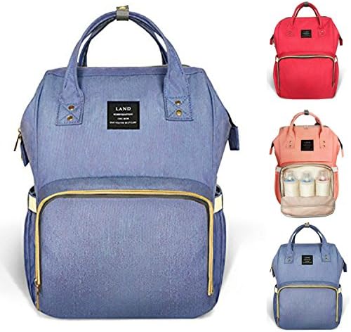 RomWell Diaper Bag Mummy Backpack for Baby Care Multi-Functional Baby Nappy Changing Bag with Insulated Pockets Waterproof Fabric Large Capacity (Purple)