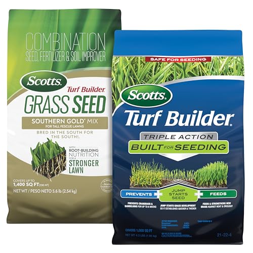Scotts Turf Builder Grass Seed Southern Gold Mix for Tall Fescue Lawns and Trip…