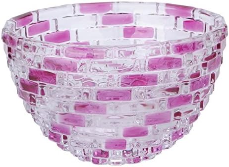 Red and Frosted Cut Glass Fruit or Salad Bowl or Centerpiece