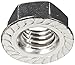 18-8 Stainless Steel Hex Flange Nut, Plain Finish Self-Locking Serrated Flange, ASME B18.2.2, 5/16