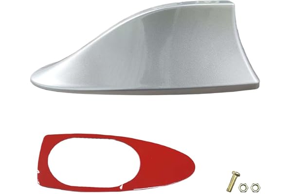 LHDOS Car Shark Fin Antenna Cover, Automotive Signal Roof Aerial Cover | Plastic Top Roof Mount Antenna Replacement with Adhesive Tape, Universal Vehicle Decorative Cover for Car Truck SUV, Silver