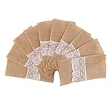 DECORA 4 X8 Inch Hessian Burlap Lace Jute Cutlery