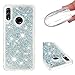 Huawei P Smart Case,Huawei P Smart Soft TPU Back Cover,OPDENK Anti-Scratch Glittering Liquid Quicksand Waterfall Flowing Non-Slip Case Cover for Huawei Honor 10 Lite/P Smart (2019),Silver