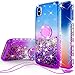 [Coverlab] Glitter Phone Case Kickstand Compatible Apple iPhone Xs Max, Ring Stand Liquid Floating Quicksand Bling Sparkle Protective Girls Women iPhone Xs Max - (Blue Gradient)