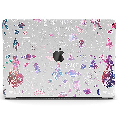 Wonder Wild Mac Retina Cover MacBook Pro 15 inch 12 11 Clear Hard Case Air 13 Apple 2019 Protective Laptop 2018 2017 2016 2015 Plastic Print Touch Bar Cute Watercolor UFO Space Rocket Kids Galaxy