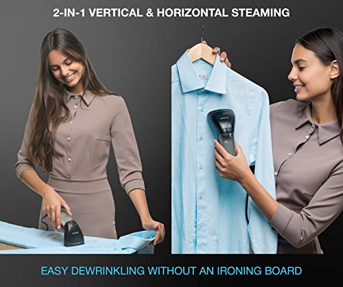 Steamer for Clothes, Best Portable Travel and Home Garment Steamer, Metal Steam Head, 25s Heat Up, Pump System, Mini Size, Large Water Tank, Handheld Steamer for Any Fabrics, No Water Spitting, 110V - Thumbnail 5