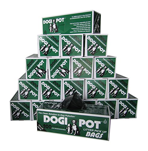 dogipot 1402-20 estuche para 20 rollos, rollos de bolsas para recoger basura, 200 bolsas por rollo 