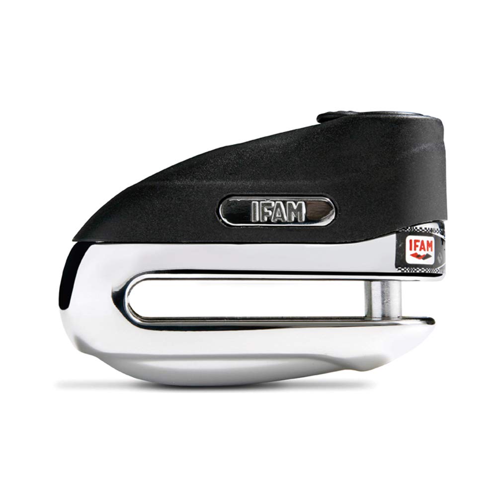 IFAM Road100 Anti-Theft Device for Motorcycle Disc Brake, Chrome Colour, Compact and High Security, Made of Hardened Steel, 10 mm Diameter