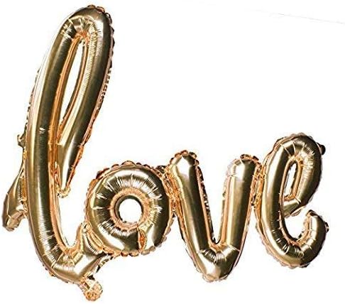Love Events Extra Large Gold Foil Balloon Love Script Balloon - Wedding Valentine's Day, Engagement, Vow Renewal