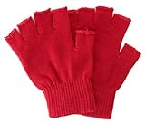 Winter Fingerless Gloves without Flap Cover Mitten Gloves, 4711_Red