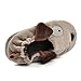ESTAMICO Toddler Boys' Brown Rubber Sole Anti-Skid Winter Doggy Slippers